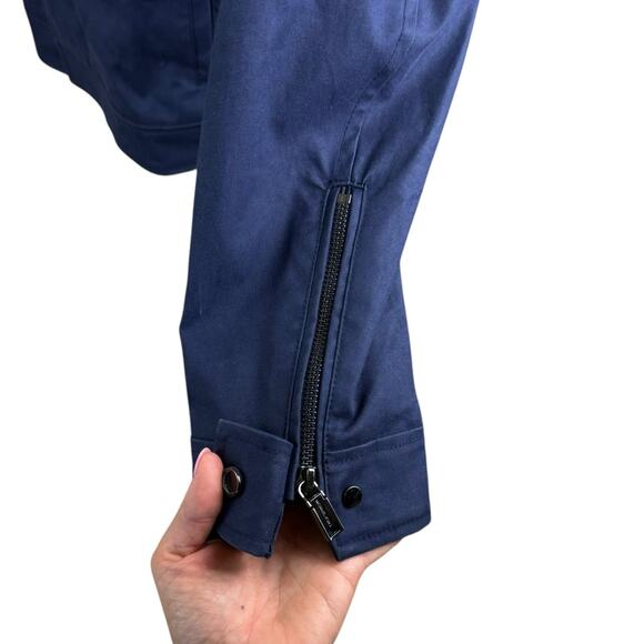 Michael Kors Men's Navy Hooded Toggle Zipper Snap 100% Cotton Jacket Coat - Picture 10 of 16